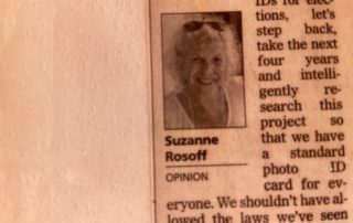 Suzanne Rosoff - Opinion newspaper clipping