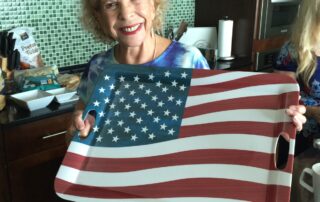 Suzanne Rosoff with U.S. Flag Tray