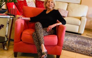 Suzanne Rosoff in Leopard Print Pants