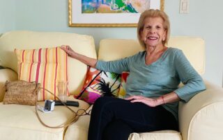 Suzanne on the couch after the 2020 election